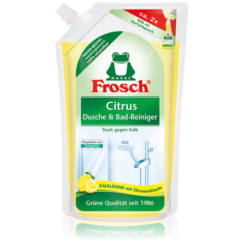 Frosch Shower & Bath Cleaner Lemon Vannasistabas tīrīšanas līdzeklis užpildas 950 ml