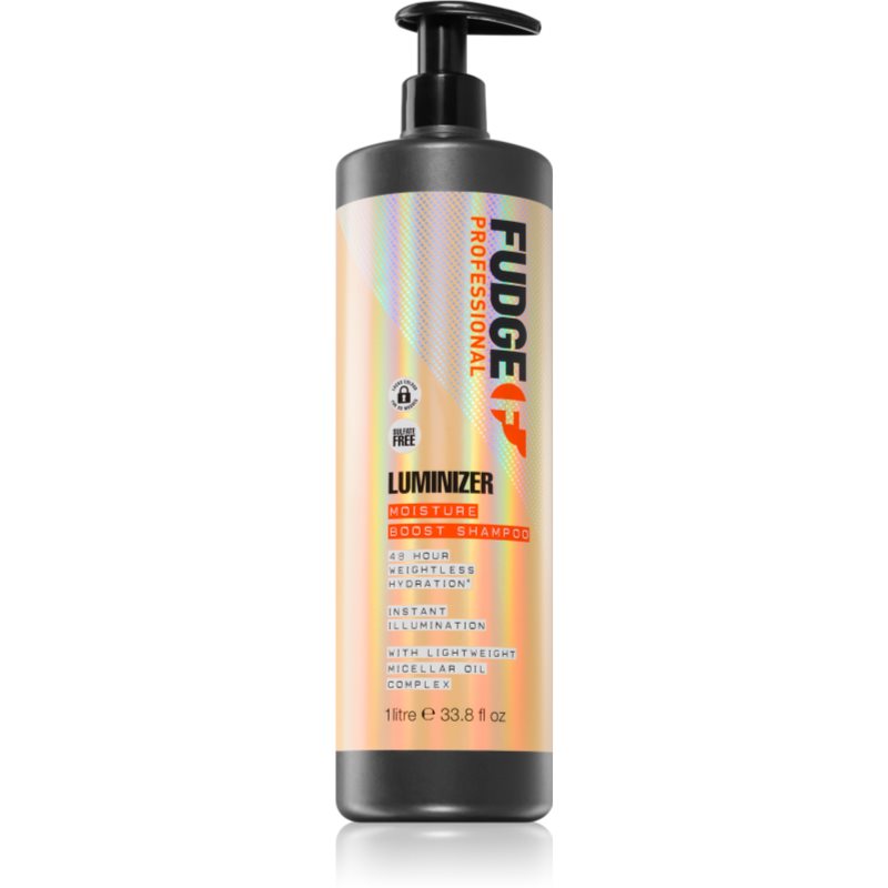 E-shop Fudge Luminizer Moisture Boost Shampoo hydratační šampon pro ochranu barvy pro barvené a poškozené vlasy 1000 ml