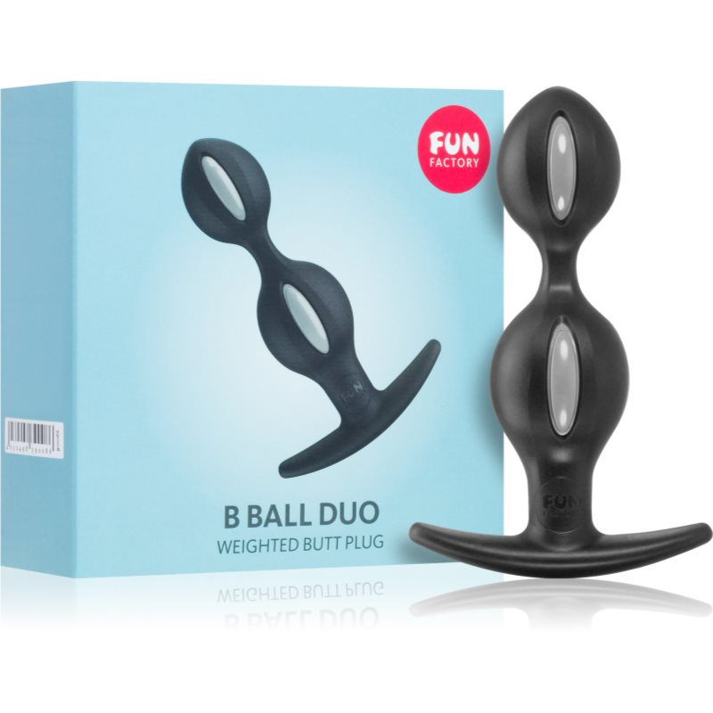 Fun Factory B Balls Duo анальна пробка Grey/Black 12,5 см