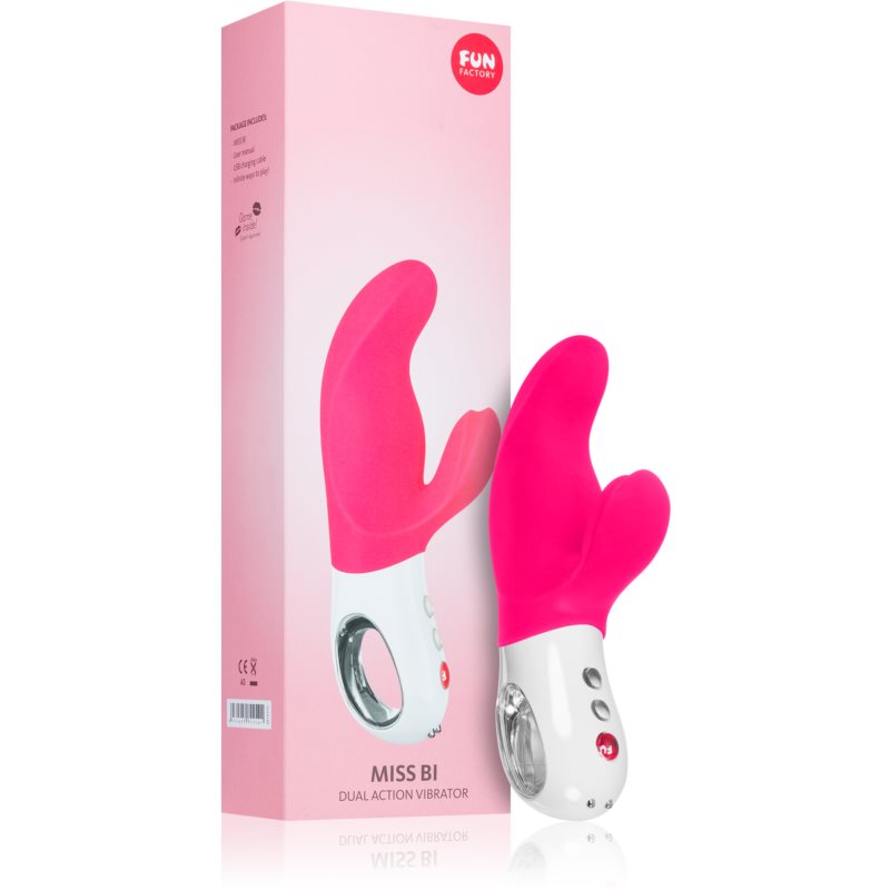 Fun Factory Miss Bi Vibromasseur Muni D’un Stimulateur Clitoridien Pink/White 17 Cm