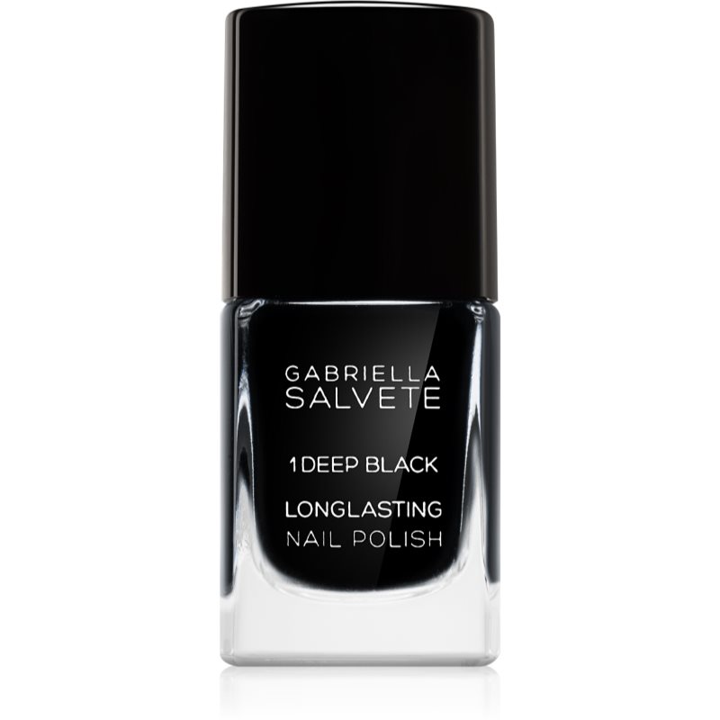 Gabriella Salvete Longlasting Enamel Longlasting Nail Polish with High Gloss Effect Shade 01 Deep Black 11 ml