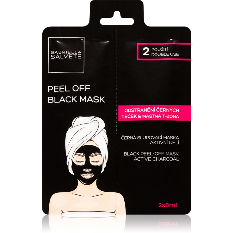 Gabriella Salvete Face Mask Black Peel Off čierna zlupovacia maska na tvár 2x8 ml