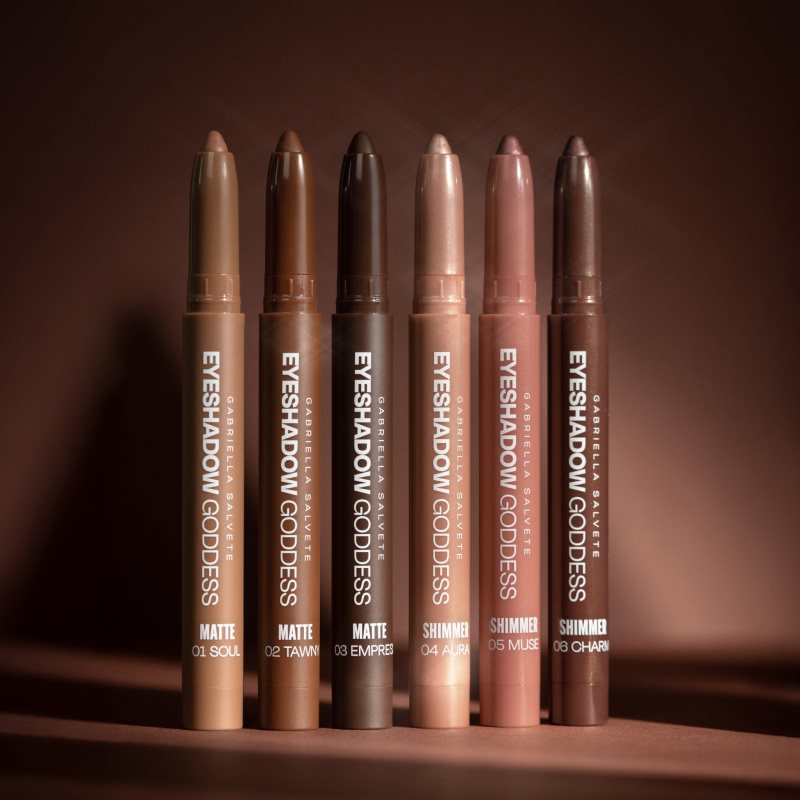 Gabriella Salvete Eyeshadow Goddess krémové oční stíny v tužce odstín Matte 02 Tawny 1.3 g (obrázek 5)