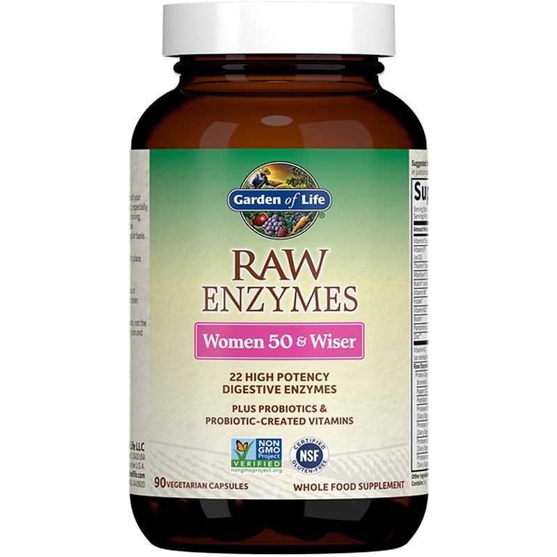 Garden of Life RAW Enzymes Women 50 & Wiser tráviaci enzým pre ženy 90 cps