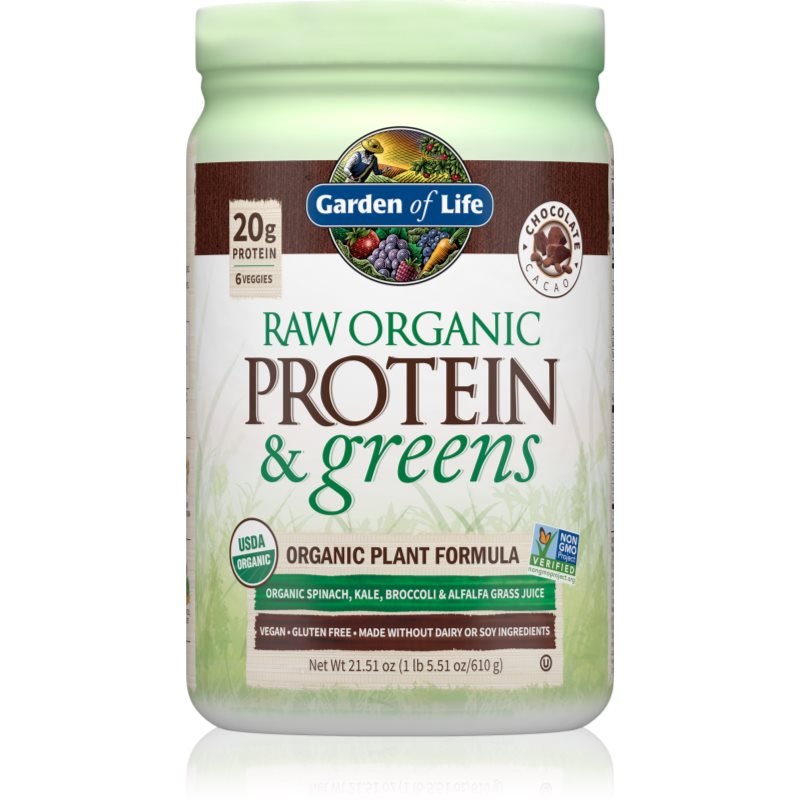 Garden of Life RAW Protein & Greens Organic Chocolate rastlinný proteín príchuť Chocolate 610 g