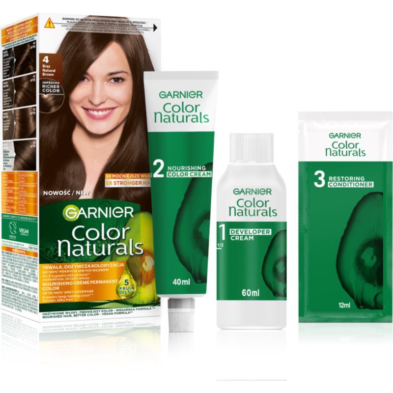 Garnier Color Naturals Creme Hårfärg Skugga 4 Brąz 1 st. female