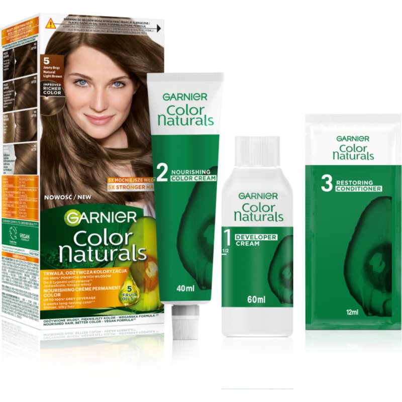 Garnier Color Naturals Creme Hårfärg Skugga 5 Jasny Brąz 1 st. female