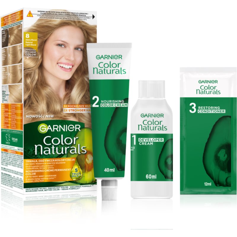 Garnier Color Naturals Creme Hårfärg Skugga 8 Jasny Blond 1 st. female