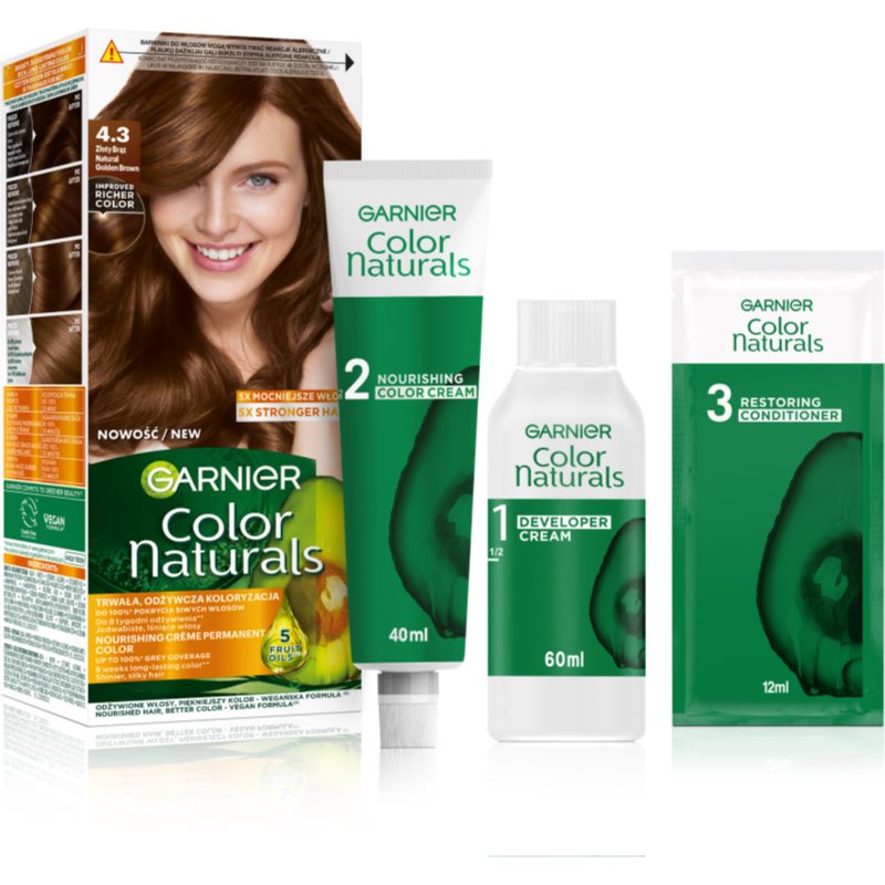 Garnier Color Naturals Creme Hårfärg Skugga 4.3 Złoty Brąz 1 st. female