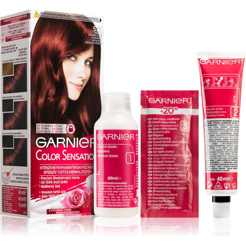 Garnier Color Sensation 40 ml farba na vlasy pre ženy 5,62 Intense Precious Garnet na všetky typy vlasov; na farbené vlasy