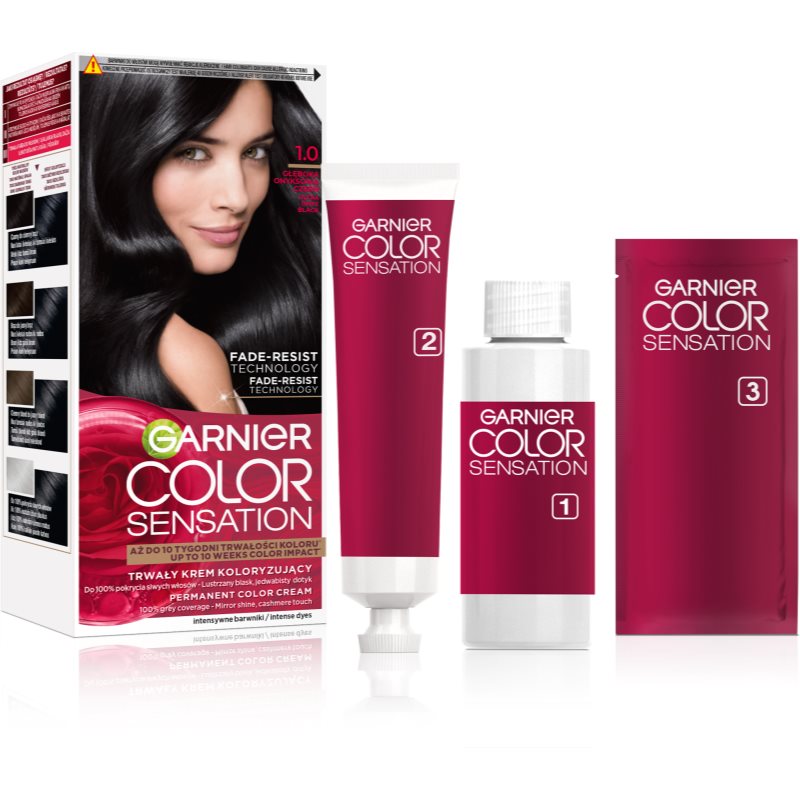 Garnier Color Sensation Hårfärg Skugga 1.0 Głęboka Onyksowa Czerń 1 st. female