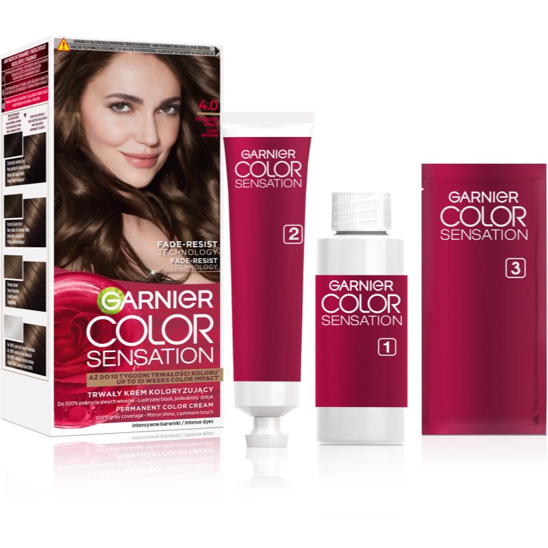 Garnier Color Sensation Hårfärg Skugga 4.0 Głęboki Brąz 1 st. female