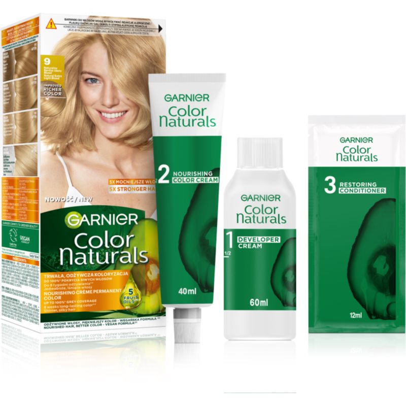 Garnier Color Naturals Creme Hårfärg Skugga 9 Naturalny Bardzo Jasny Blond 1 st. female