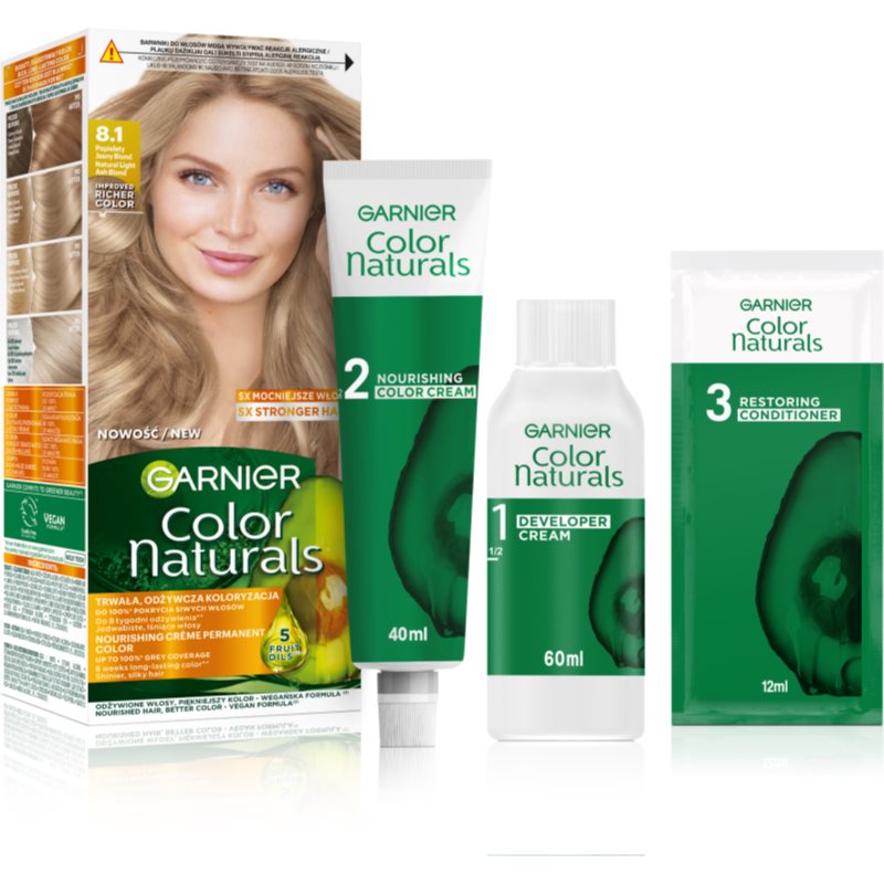 Garnier Color Naturals Creme Hårfärg Skugga 8.1 Popielaty Jasny Blond 1 st. female