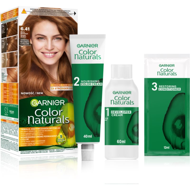 Garnier Color Naturals Creme Hårfärg Skugga 6.41 Złoty Bursztyn 1 st. female