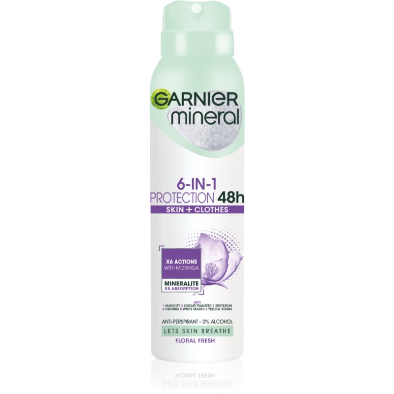 Garnier Mineral 5 Protection Antiperspirant Spray Without Alcohol 48 H 150 Ml