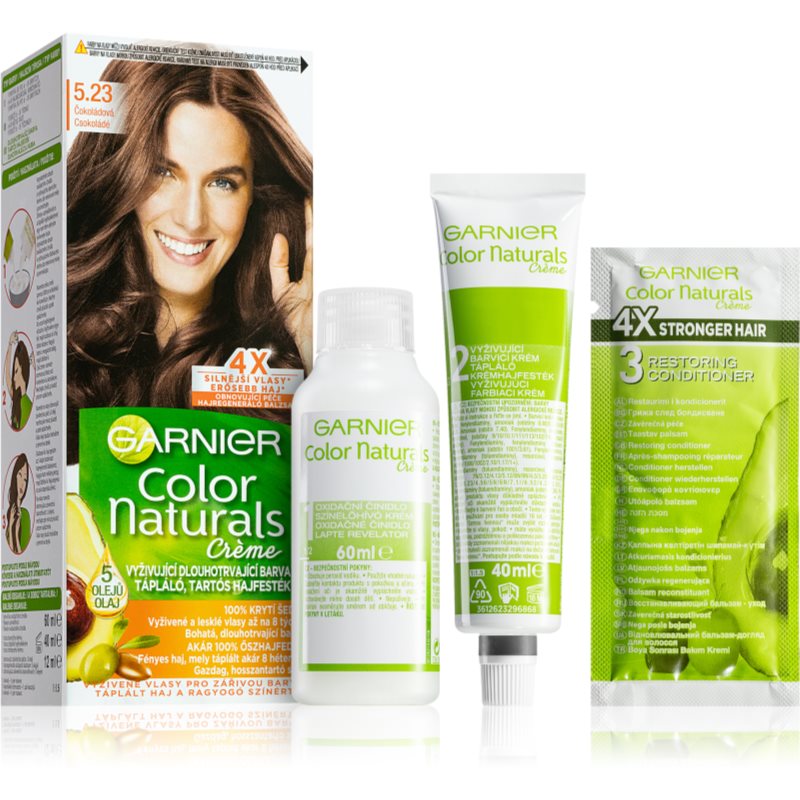 Garnier Color Naturals Créme 40 ml farba na vlasy pre ženy 5,23 Chocolate na všetky typy vlasov; na farbené vlasy