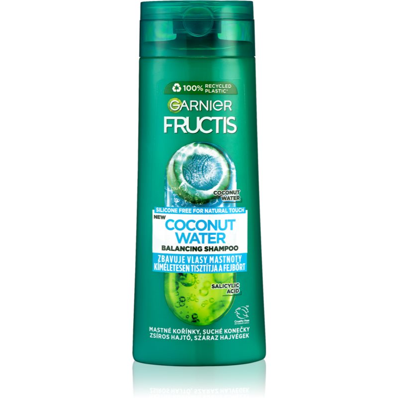 Garnier Fructis Coconut Water 250 ml šampón pre ženy na mastné vlasy