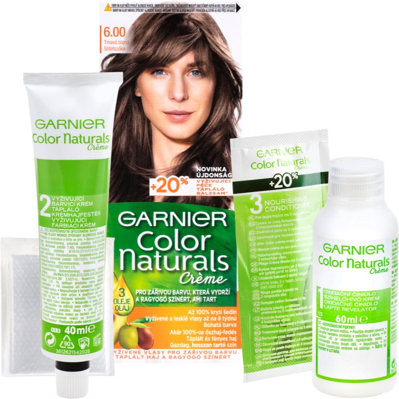 Garnier Color Naturals Créme 40 ml farba na vlasy pre ženy 6,00 Natural Medium Blonde na všetky typy vlasov; na farbené vlasy