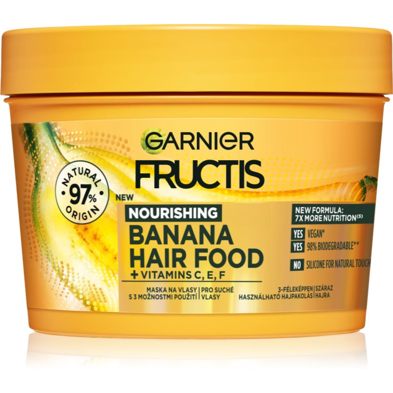 Garnier Fructis Banana Hair Food nährende Maske für trockenes Haar 390 ml