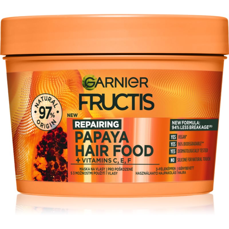 Garnier Fructis Papaya Hair Food obnovující maska pro poškozené vlasy 390 ml