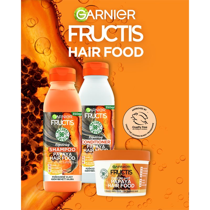 Garnier Fructis Papaya Hair Food відновлювальна маска для пошкодженого волосся 390 мл