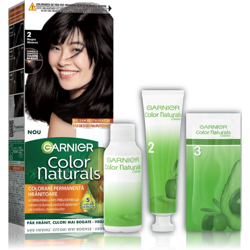 Garnier Color Naturals Creme βαφή μαλλιών απόχρωση 2.0 Soft Black 1 τμχ