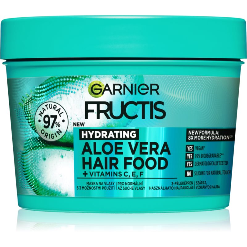 Garnier Fructis Aloe Vera Hair Food hydratačná maska pre normálne až suché vlasy 390 ml