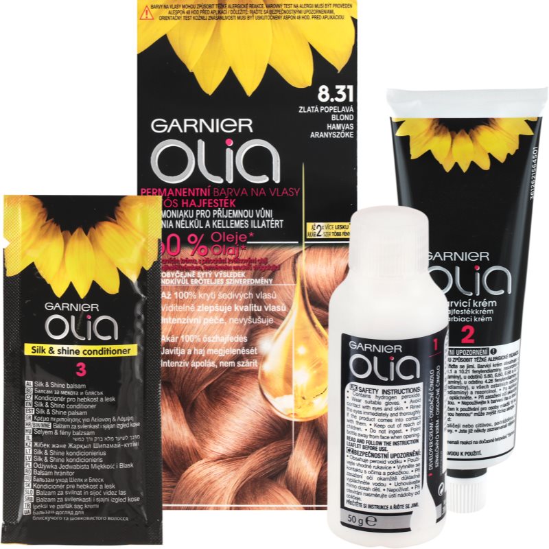 Garnier Olia фарба для волосся відтінок 8.31 Golden Ashy Blonde