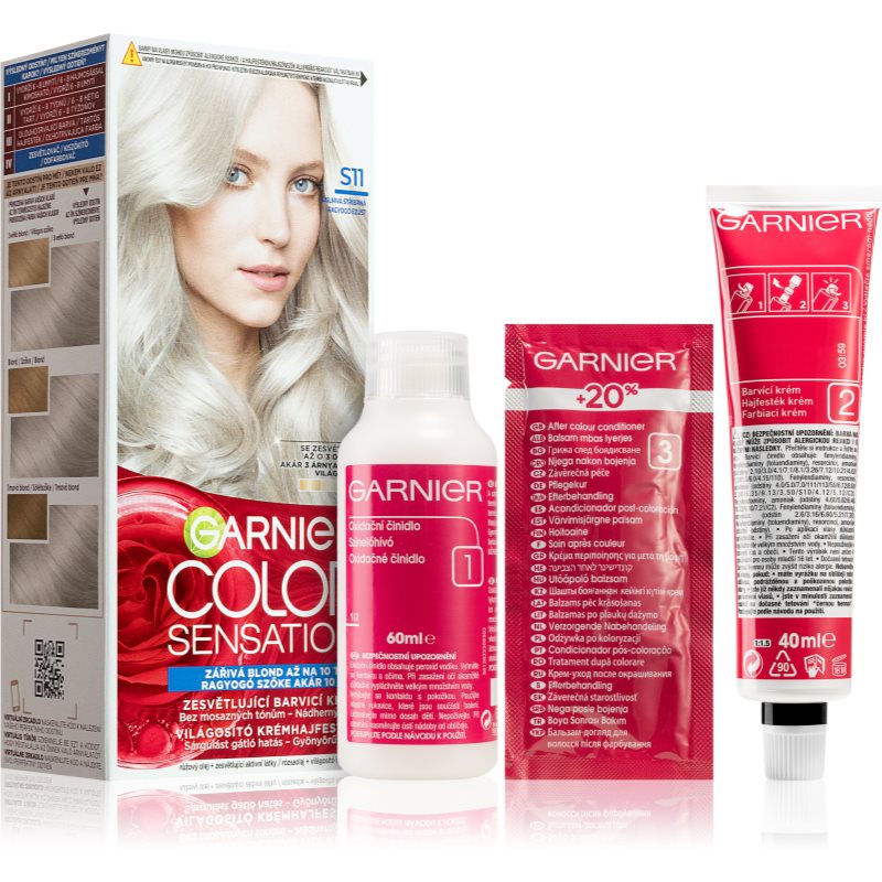 Garnier Color Sensation 40 ml farba na vlasy pre ženy S11 Ultra Smoky Blonde na všetky typy vlasov; na farbené vlasy