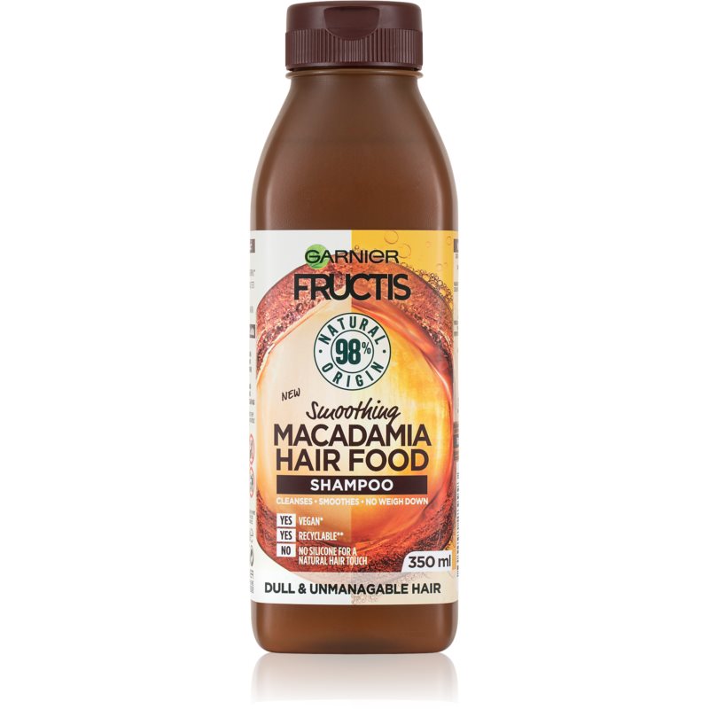 Garnier Fructis Macadamia Hair Food shampoo rigenerante per capelli rovinati 350 ml