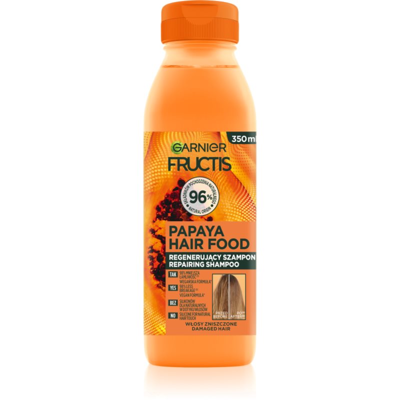 Garnier Fructis Papaya Hair Food Regenererande schampo För skadat hår 350 ml female