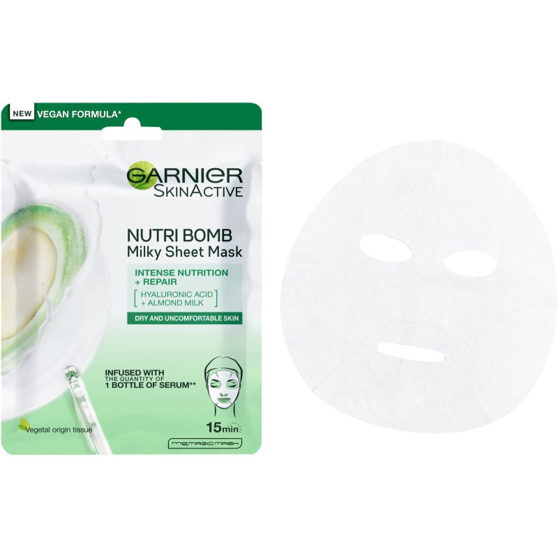 Garnier Skin Naturals Nutri Bomb поживна косметична марлева маска для сухої шкіри 32 гр