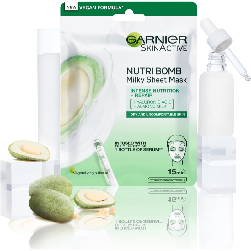 Garnier Skin Naturals Nutri Bomb поживна косметична марлева маска для сухої шкіри 32 гр