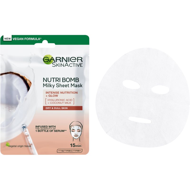 Garnier Skin Naturals Nutri Bomb поживна косметична марлева маска для сяючої шкіри 28 гр
