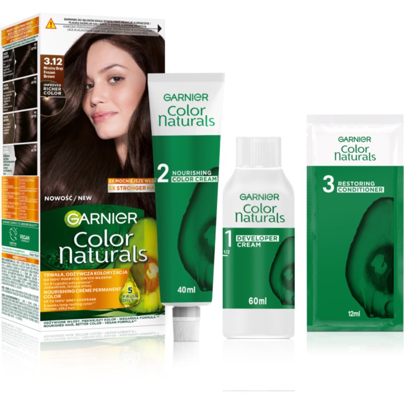 Garnier Color Naturals Creme Hårfärg Skugga 3.12 Mroźny Brąz 1 st. female