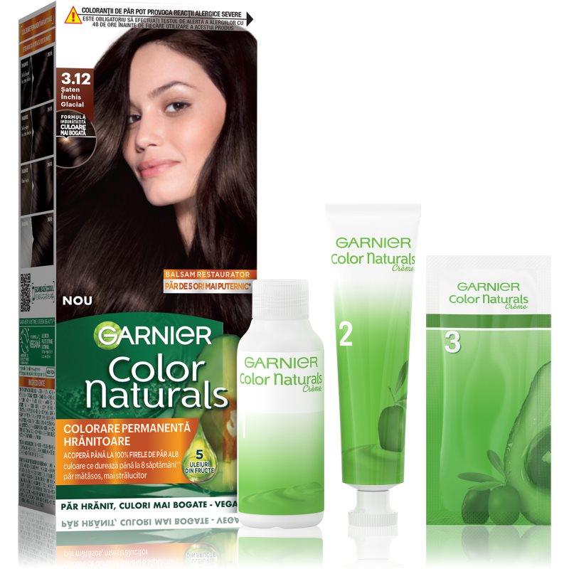 Garnier Color Naturals Creme βαφή μαλλιών απόχρωση 3.12 Frozen Brown 1 τμχ