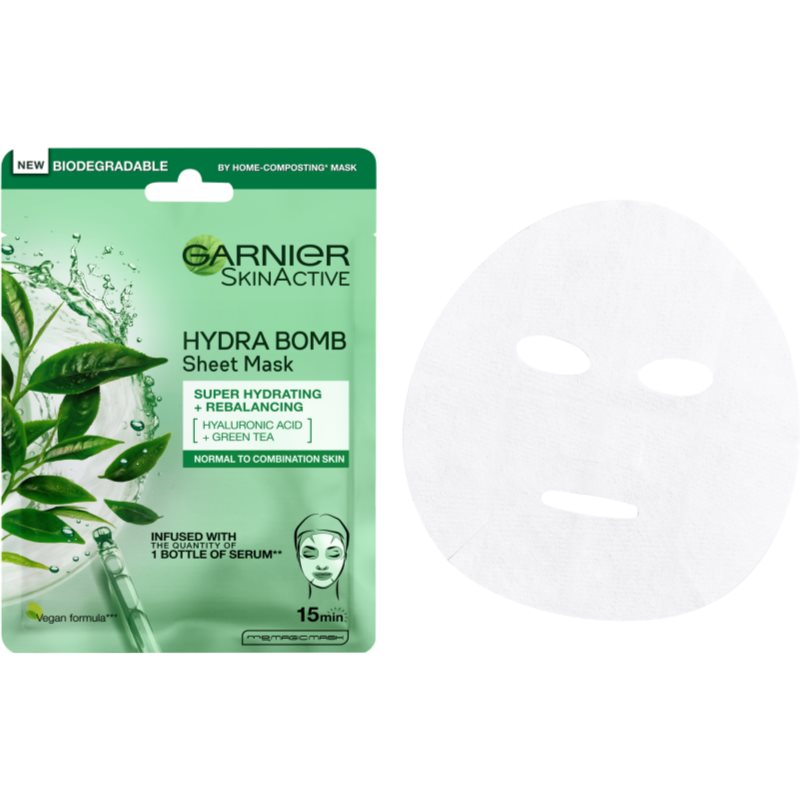 Garnier Skin Naturals Moisture+Freshness супер зволожуюча очищуюча текстильна маска для нормальної та змішаної шкіри 28 гр