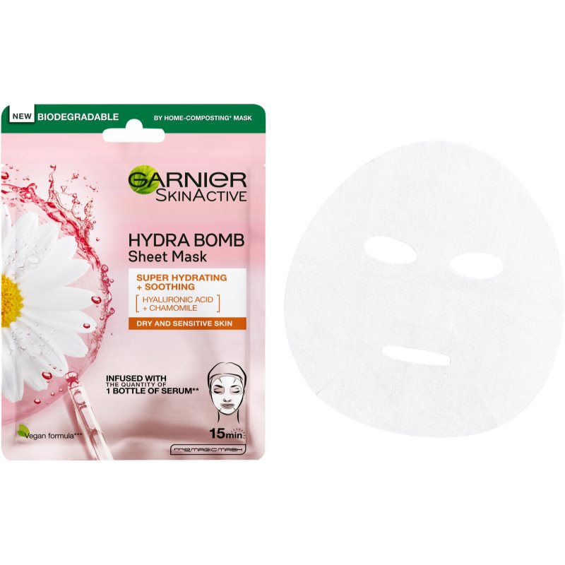 Garnier Skin Naturals Moisture+Comfort Masque En Tissu Ultra Hydratant Et Apaisant Pour Peaux Sèches à Sensibles 28 G