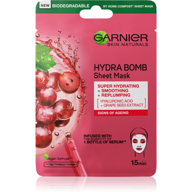 Garnier Skin Naturals Hydra Bomb vyhlazující plátýnková maska 28 g