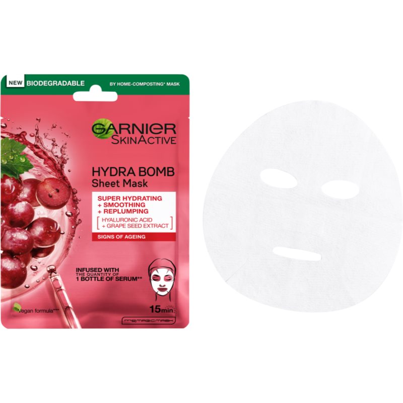Garnier Skin Naturals Hydra Bomb розгладжувальна тканинна маска 28 гр