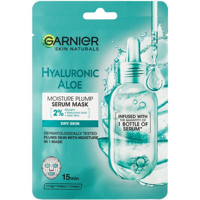 Garnier Textil Masks Hyaluronic Aloe masque hydratant en tissu à l'aloe vera 28 g