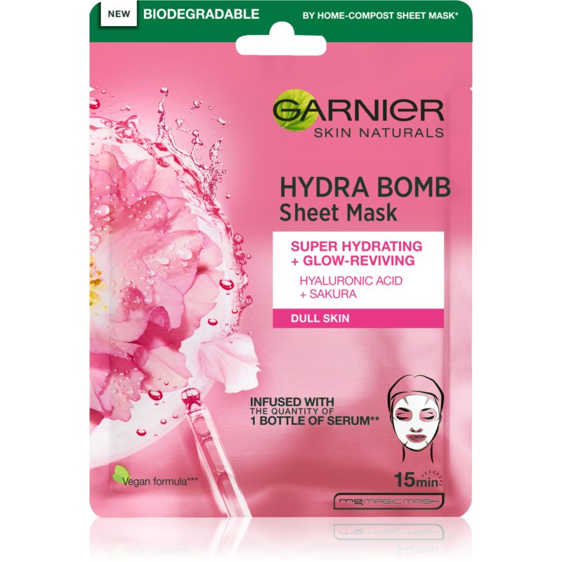 Garnier Skin Naturals Hydra Bomb Uppljusande arkmask 28 g female