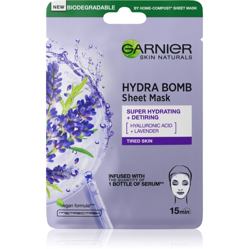 Garnier Hydra Bomb тканинна маска для обличчя з екстра зволожуючим та поживним ефектом 28 гр