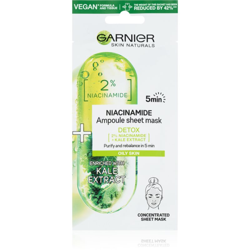 Garnier Skin Naturals Ampoule Sheet Mask plátenná maska s čistiacim a osviežujúcim účinkom 15 g