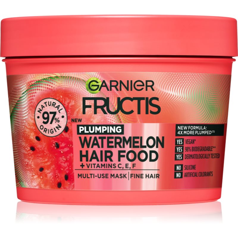 Garnier Fructis Watermelon Hair Food Maske für sanfte und müde Haare 390 ml