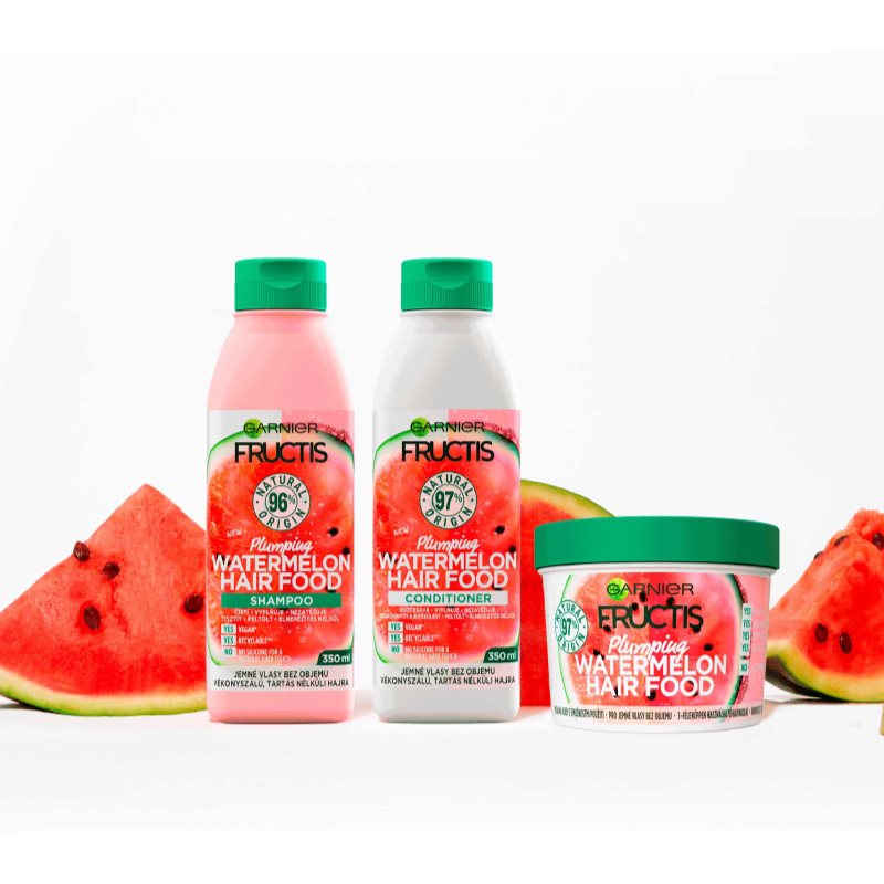 Garnier Fructis Watermelon Hair Food Mask For Fine Hair And Hair Without Volume 390 Ml