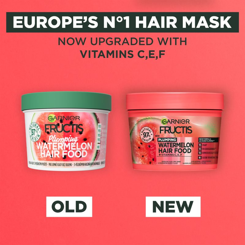 Garnier Fructis Watermelon Hair Food маска для тонкого та ослабленого волосся 390 мл