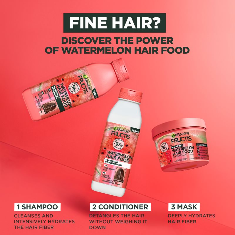 Garnier Fructis Watermelon Hair Food маска для тонкого та ослабленого волосся 390 мл