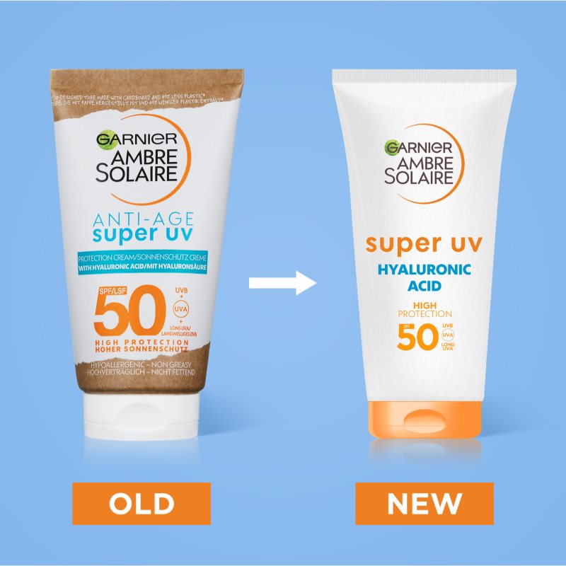 Garnier Ambre Solaire Super UV Crème Protectrice Visage Anti-rides SPF 50 50 Ml